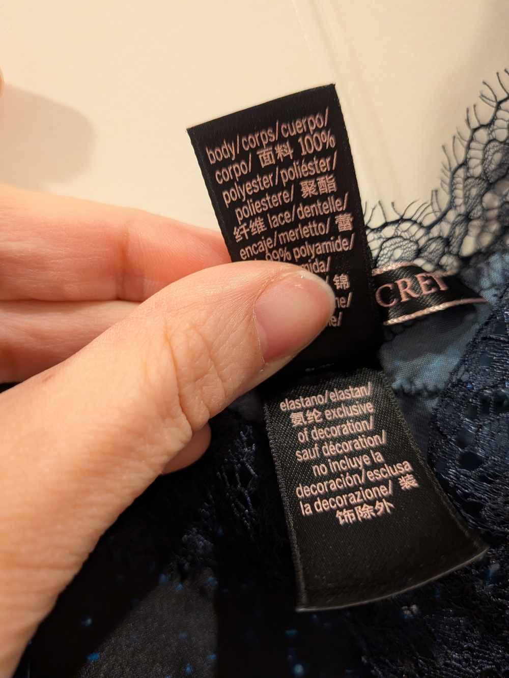 Victoria's Secret Star Print Lace-Trim Slip Dress in Black & Blue - Picture 4 of 5